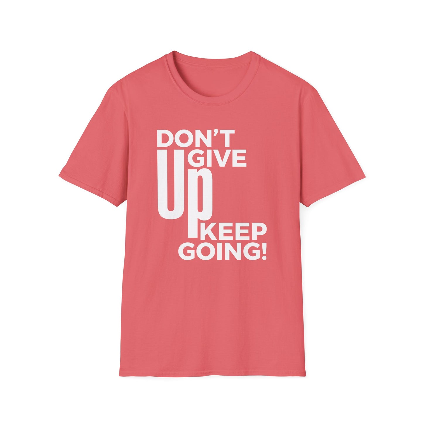 Motivational Unisex Softstyle T-Shirt - "Don't Give Up, Keep Going!"