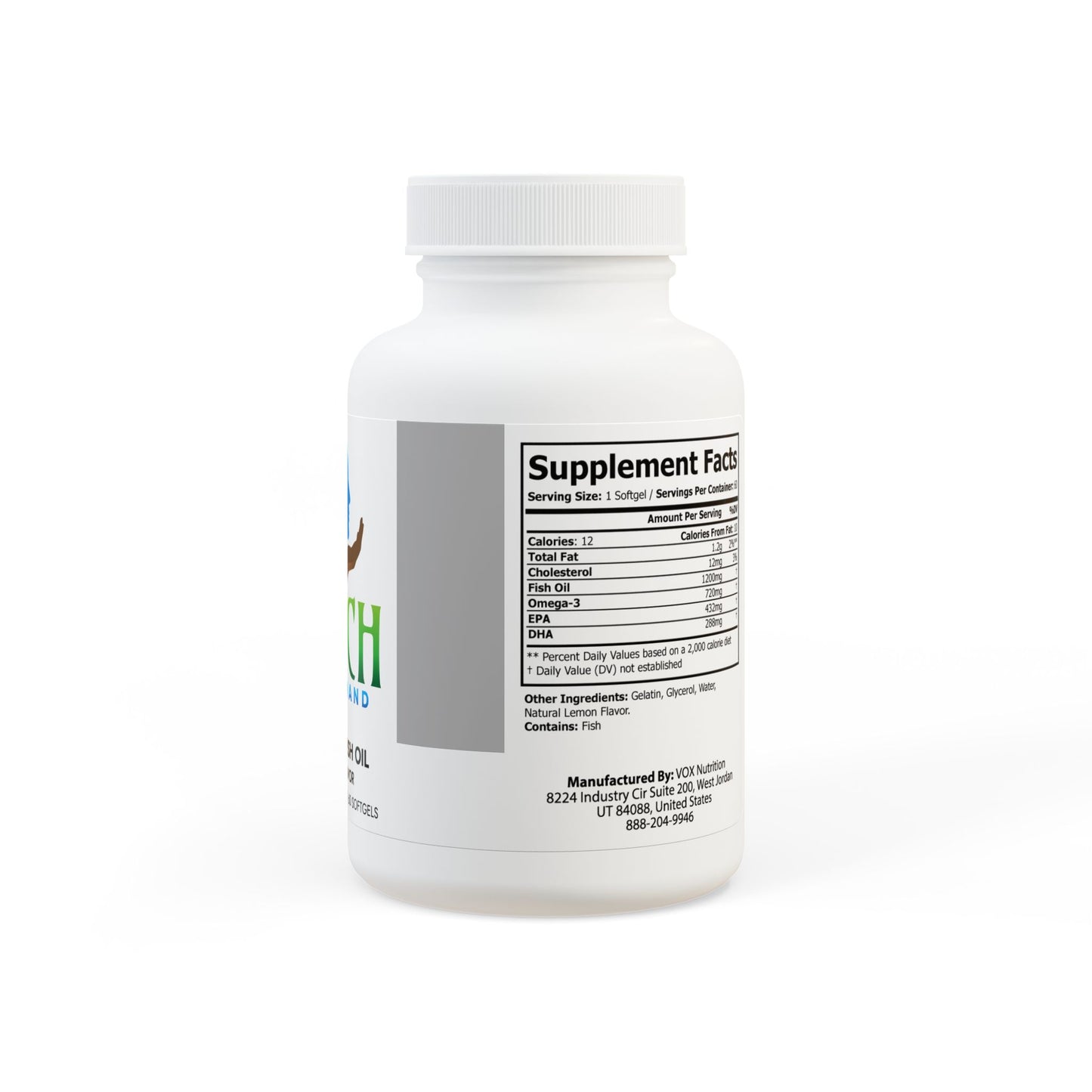 Omega 3 Fish Oil Supplement (60 Softgels)