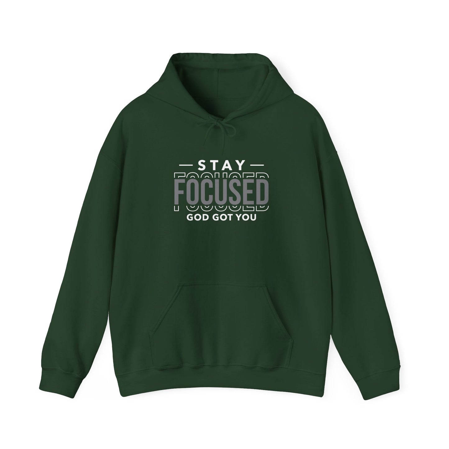 Stay Focused Unisex Hooded Sweatshirt - Motivational Gift for Students & Professionals