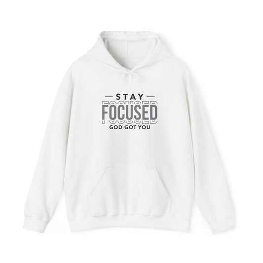 Stay Focused Unisex Hooded Sweatshirt - Motivational Gift for Students & Professionals