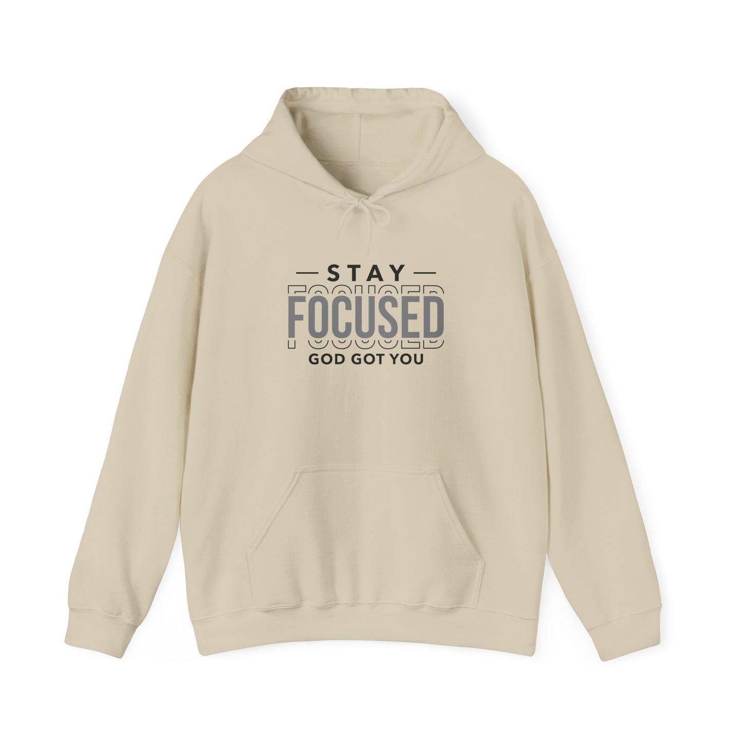 Stay Focused Unisex Hooded Sweatshirt - Motivational Gift for Students & Professionals