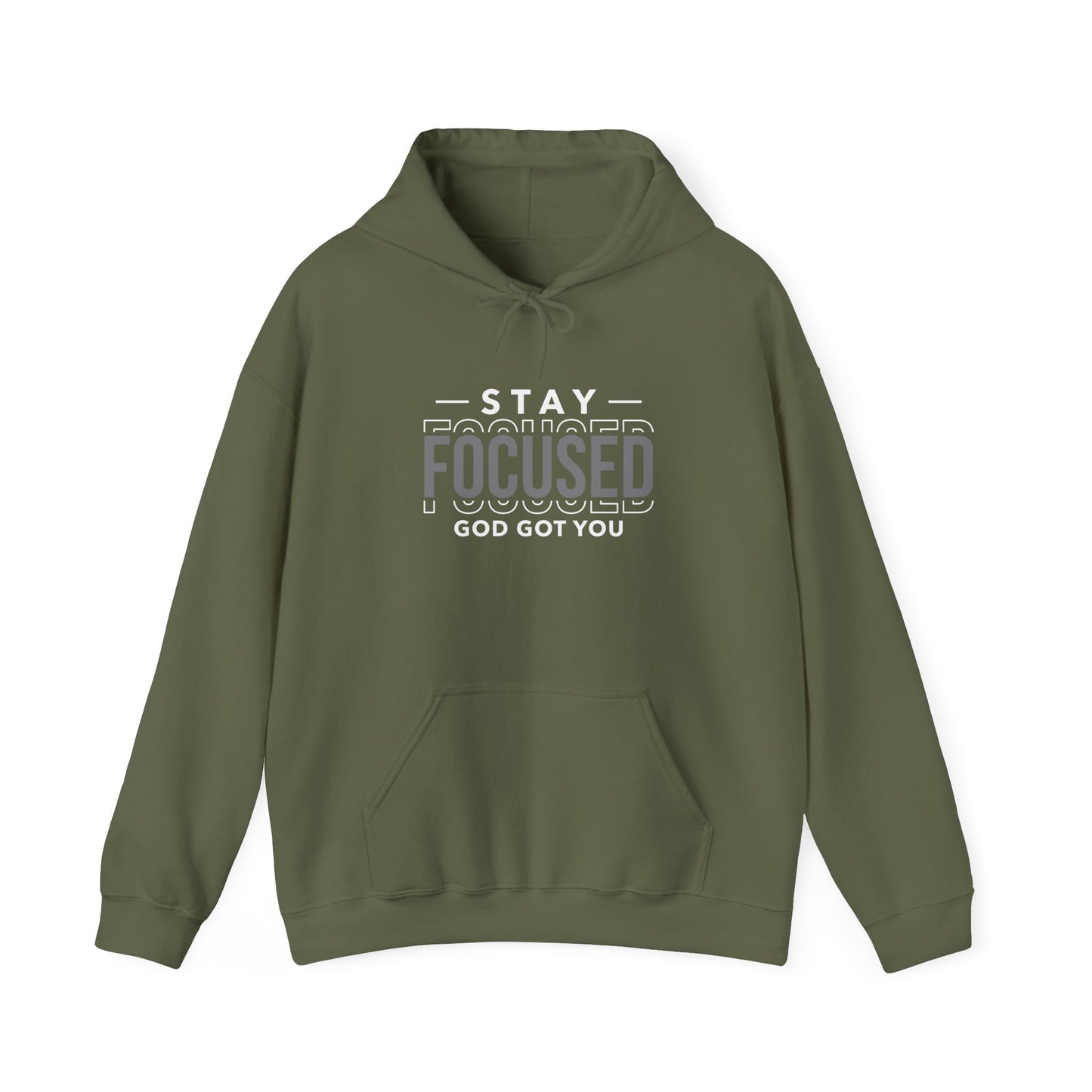 Stay Focused Unisex Hooded Sweatshirt - Motivational Gift for Students & Professionals