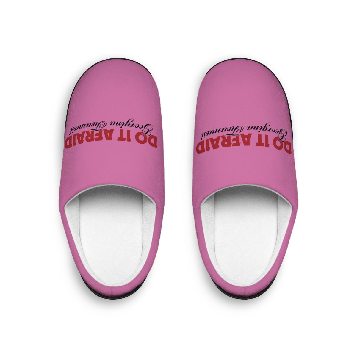 Cozy Women's Indoor Slippers with Motivational Quote: "Do It Afraid"