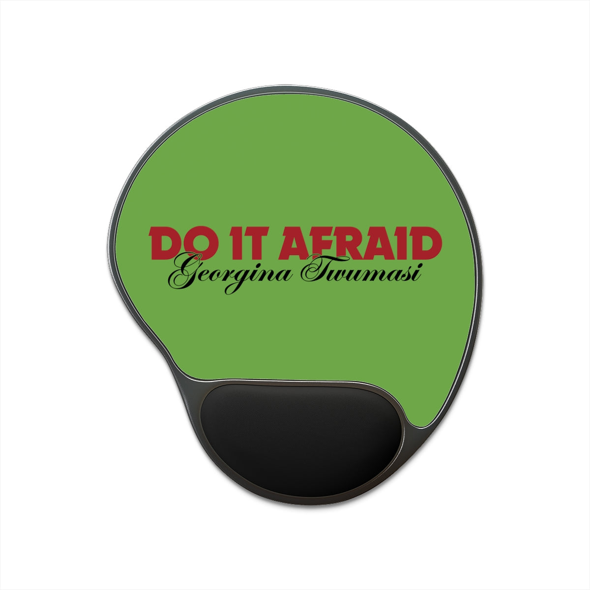 Inspirational Mouse Pad with Wrist Rest - "Do It Afraid" Motivational Desk Accessory