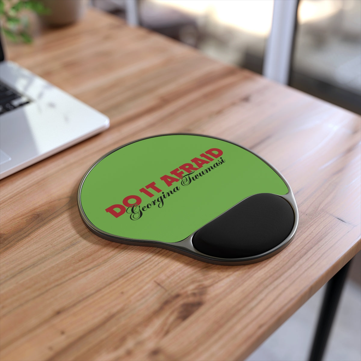 Inspirational Mouse Pad with Wrist Rest - "Do It Afraid" Motivational Desk Accessory