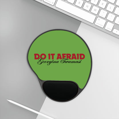 Inspirational Mouse Pad with Wrist Rest - "Do It Afraid" Motivational Desk Accessory