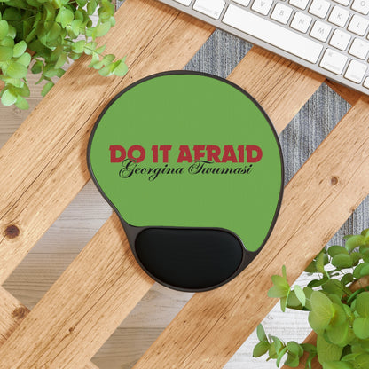Inspirational Mouse Pad with Wrist Rest - "Do It Afraid" Motivational Desk Accessory